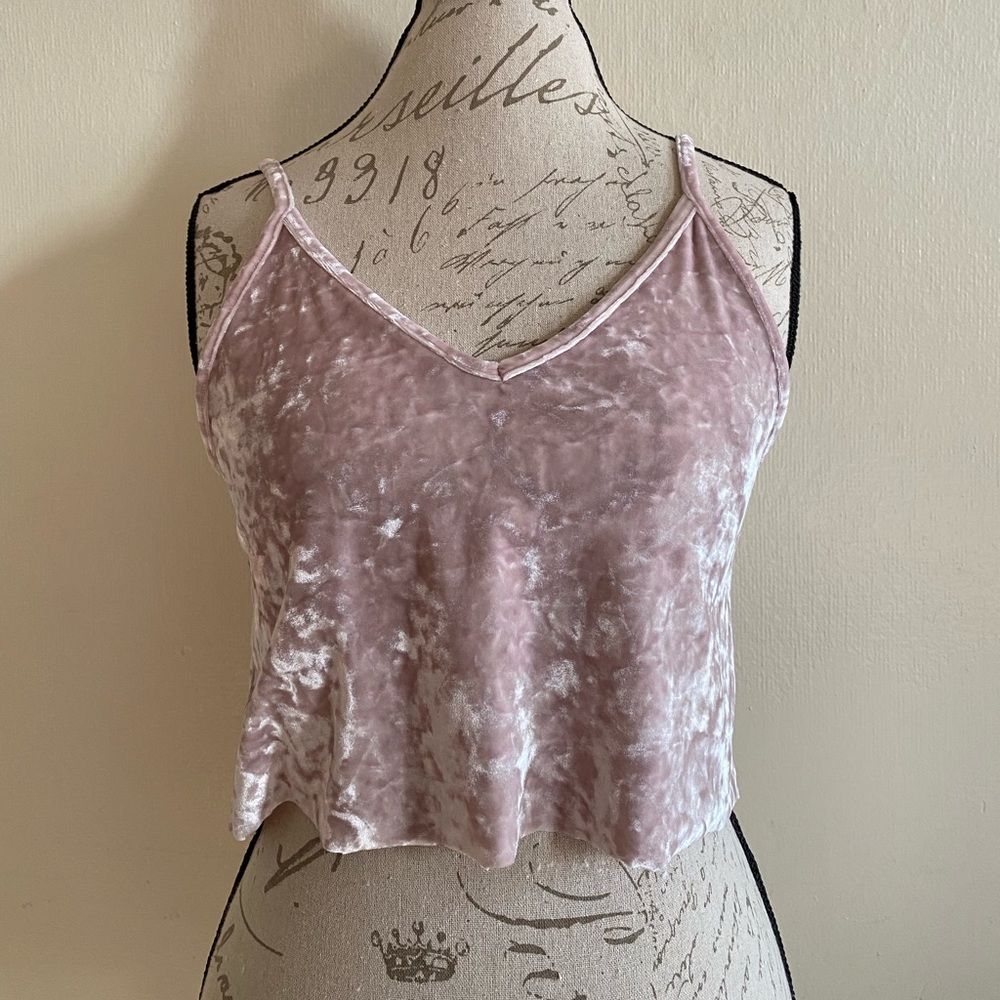 Forever21 pink velvet crop top